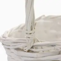Корзина плетёная для хранения, лоза, с ручкой, 26&times;18&times;26 см, белая, Greengo
