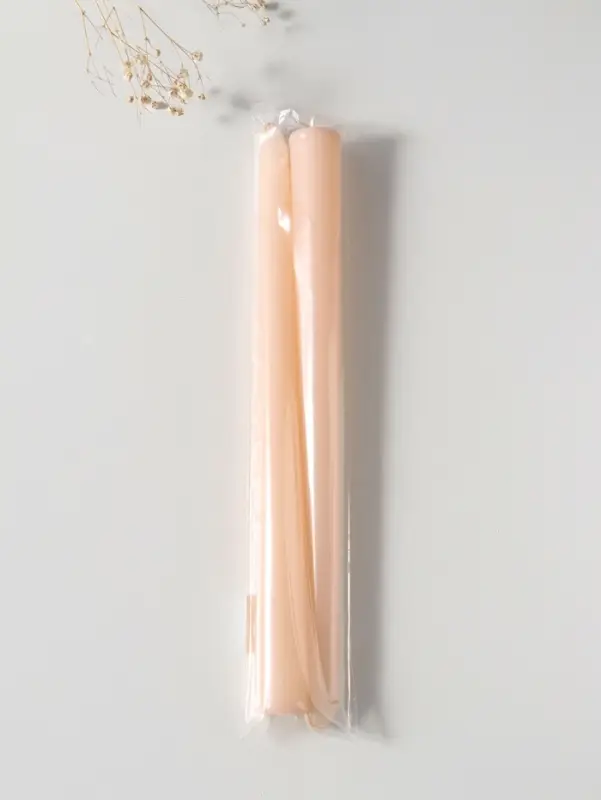 Набор свечей античных 25 см, 2 шт., 58 г, 7 ч, слоновая кость