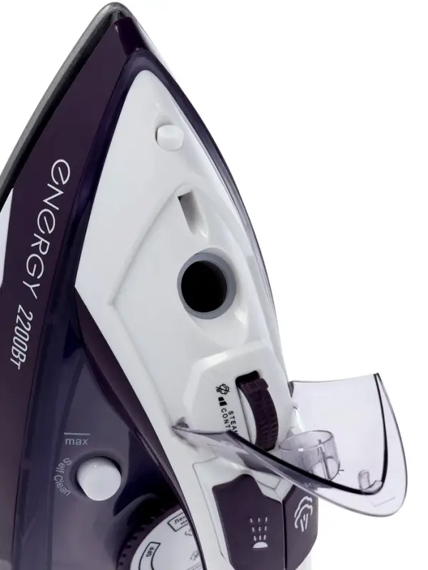 Утюг ENERGY EN-344, 2200 Вт, тефлоновое покрытие, 350 мл, подача пара до 25 г/мин, фиолетовый