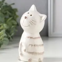 Сувенир керамика "Котейка белый полосатый" 6,5х5,3х11,2 см