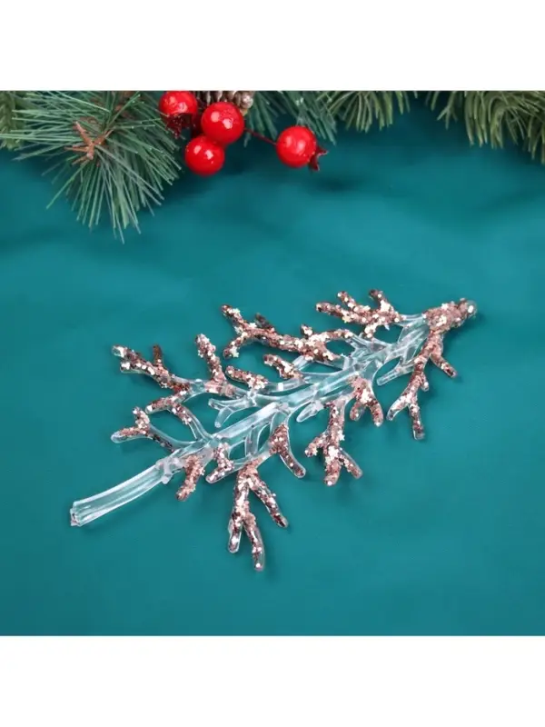 Ёлочная игрушка &laquo;Зимнее волшебство. Ёлочка блеск сияние&raquo;, 15&times;9 см, прозрачно-розовый