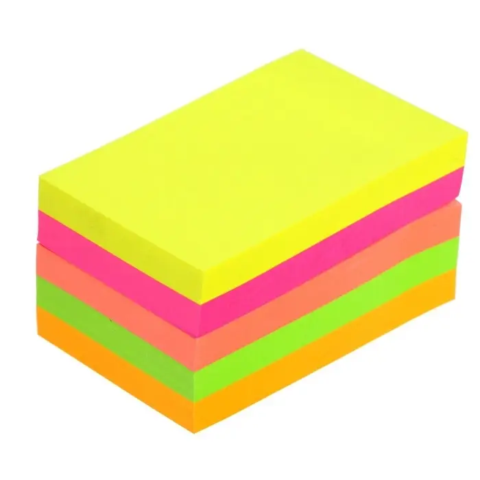 Блок с липким краем 51 мм &times; 76 мм, 400 листов, флуоресцентные, 5 цветов