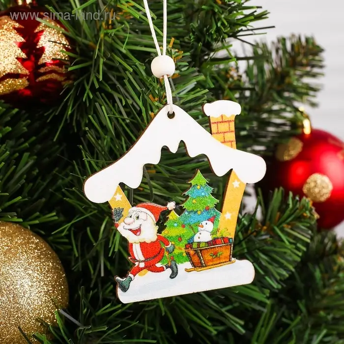Елочная игрушка «Домик», МИКС Елочная игрушка «Домик», МИКС
