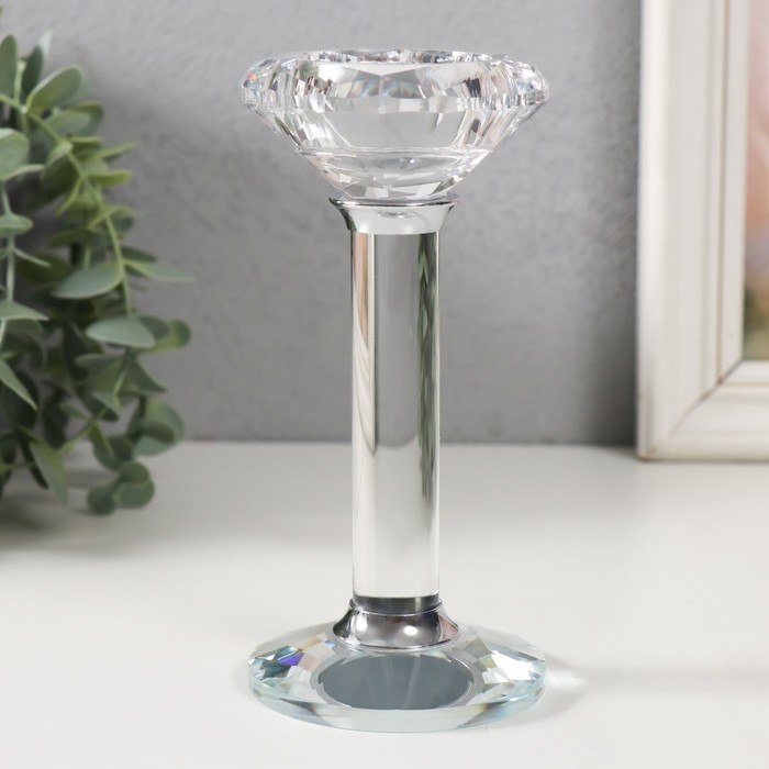 Подсвечник стекло на 1 свечу Подсвечник стекло на 1 свечу "Димитра" d=4см 7х7х14,5 см