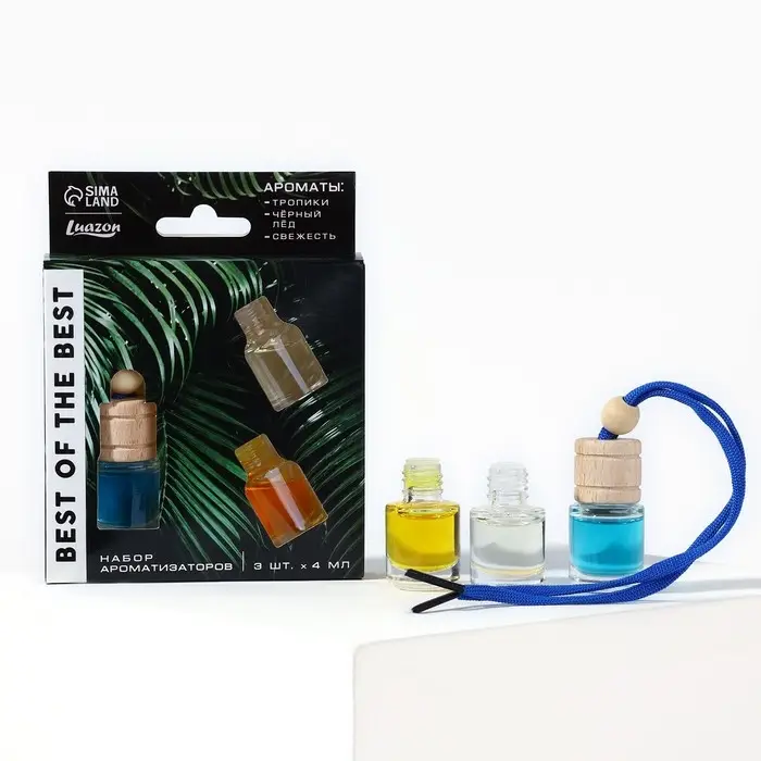 Набор ароматизаторов со сменным блоком тропики, чёрный лёд, свежесть