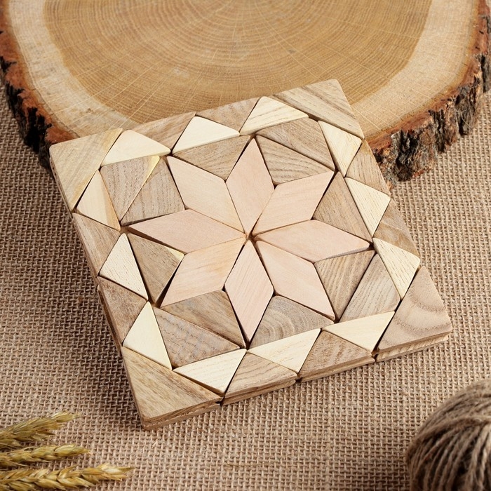 Подставка под горячее Подставка под горячее "Груша", 15х15см, микс дерева