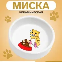 Миска для грызунов &laquo;Хомячок&raquo;, 80 мл, 8.5&times;3 см, керамика