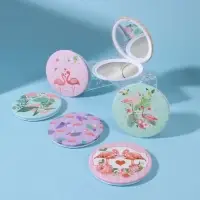 Зеркало складное «Flamingo Love», d = 7,5 см, рисунок МИКС