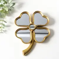 Панно настенное полистоун &laquo;Зеркальный клевер&raquo;, под золото, 15.5&times;2.2&times;21 см