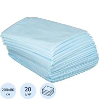 Простыня 200x80, смс, голубой, 20шт/уп, штучно, 02-932