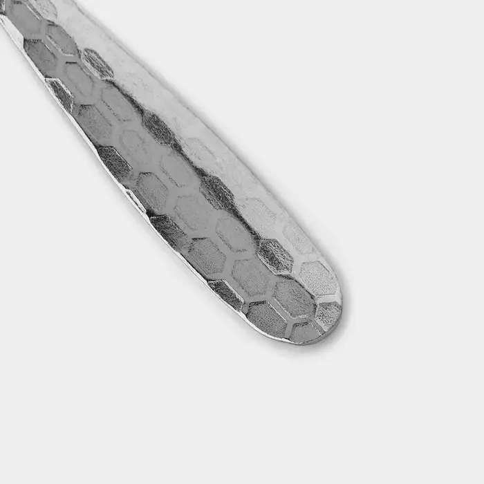 Набор столовых ложек из нержавеющей стали Доляна &laquo;Соты&raquo;, длина 20 см, толщина 2 мм, 6 шт., серебристый