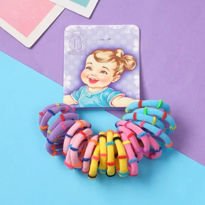 Резинка для волос "Крошка" (набор 20 шт) радость, 2 см, полоски