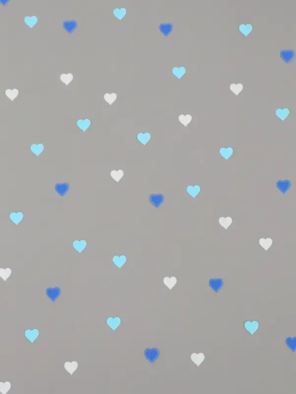 Плёнка для цветов &laquo;Сердечки конфетти&raquo;, прозрачный/сине-голубой, 0.7&times;7.6 м, 40 мкм, 200 г