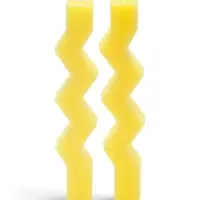 Свечи интерьерные &laquo;Изломы&raquo; 2.7&times;2.3&times;22.5 см, набор 2 шт., 115 г, 7 ч, жёлтый