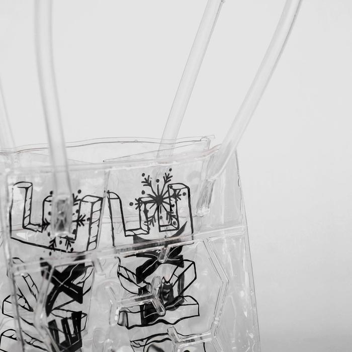 Пакет подарочный из пластика под бутылку, упаковка, «Cold heart», 11 х 36 х 11 см Пакет подарочный из пластика под бутылку, упаковка, «Cold heart», 11 х 36 х 11 см