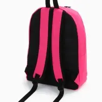 Рюкзак школьный на молнии, с карманом, однотонный, размер 30&times;14&times;41 см, фуксия