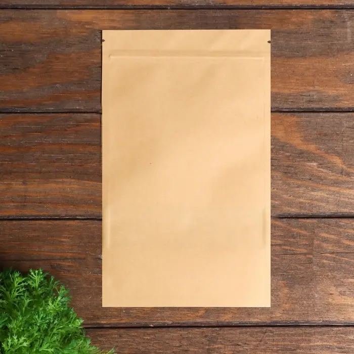 Пакет Zip - lock Крафт с прямоугольным окном, плоский, 16×26 см Пакет Zip - lock Крафт с прямоугольным окном, плоский, 16×26 см