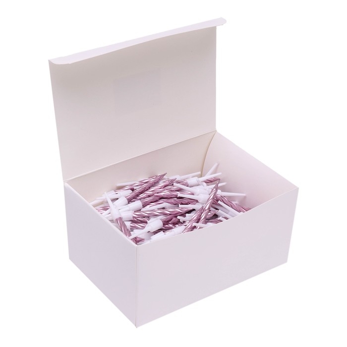 Набор свечи в торт  Набор свечи в торт "Спираль", 200шт, 5 см, розовое золото