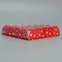 Коробка для кондитерских изделий с пластиковой крышкой «Сказочного Нового года», 13 х 13 х 3 см