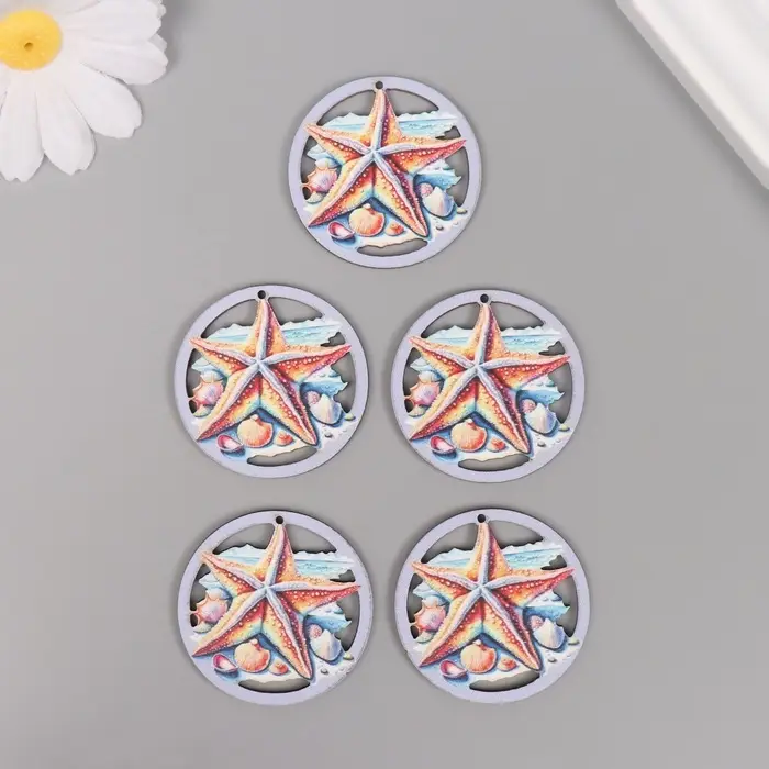 Декор для творчества дерево Декор для творчества дерево "Морская звезда" 4х4х0,3 см