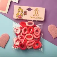 Резинки для волос &laquo;Выбражулька&raquo;, набор 30+-1 шт., ассорти, d=1.4 см, розовые