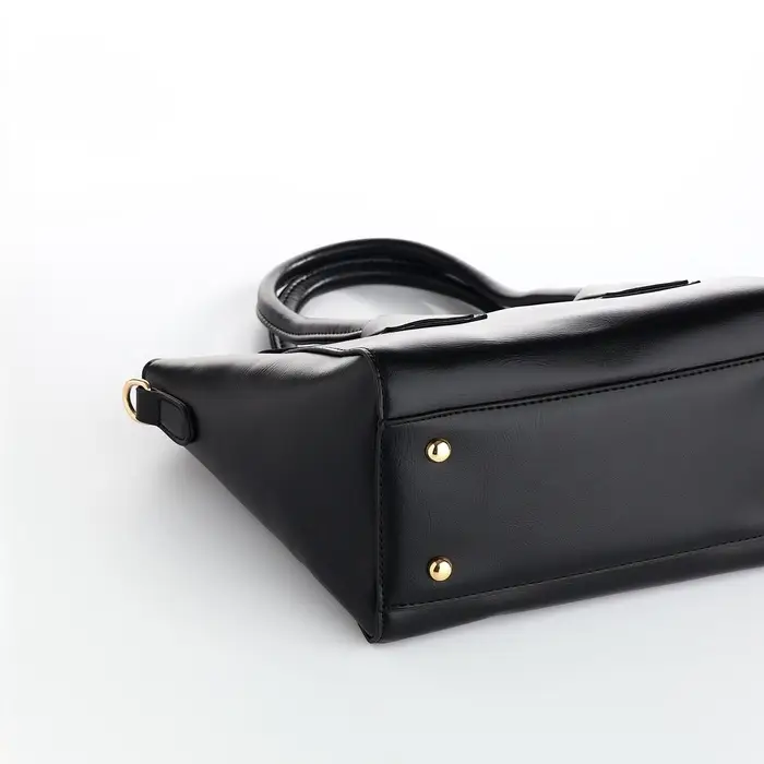 Сумка женская мессенджер на магните, 35&times;15&times;23 см, чёрная