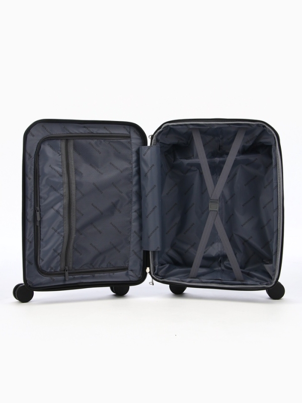 Чемодан 20 Чемодан 20", PP, 38*22*56, отд на молнии, отд/ноут, код замок, 4 колеса, черный