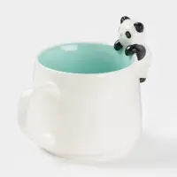 Кружка Доляна &laquo;Пандочка&raquo;, 400 мл, керамика, с фигуркой, белая, бирюзовая