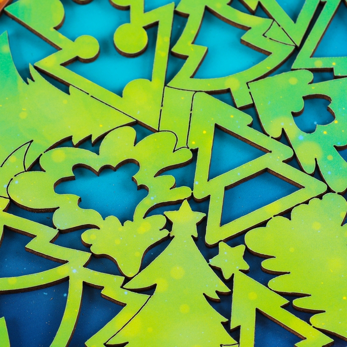 Новогодняя деревянная головоломка для детей «Новый год! Ёлочки», 21 х 15 см Новогодняя деревянная головоломка для детей «Новый год! Ёлочки», 21 х 15 см