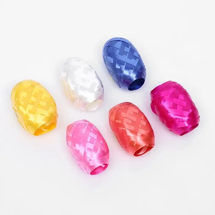 Лента упаковочная перламутровая, для воздушных шаров и подарков, ассорти, набор 6 шт., 0.5 см &times; 10 м