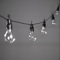 Гирлянда &laquo;Белт-лайт&raquo; 5 м с насадками &laquo;Роса&raquo;, IP44, УМС, тёмная нить, 50 LED, свечение белое, 3 В