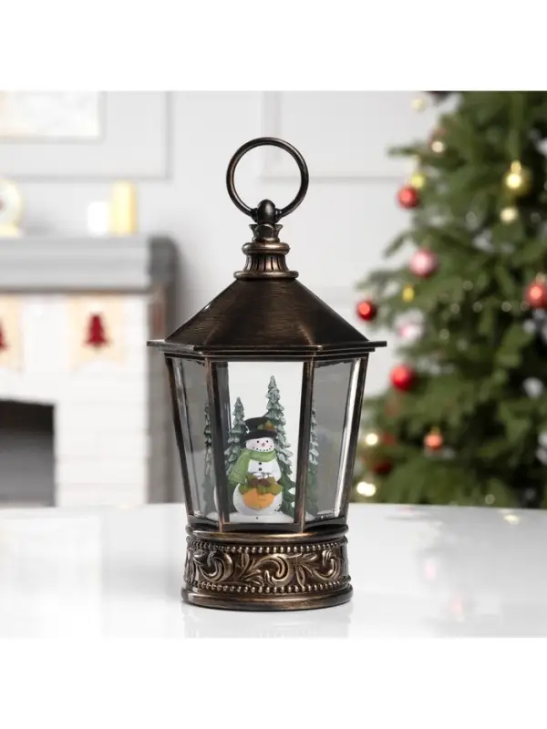 Светодиодная фигура &laquo;Снеговик&raquo; 14&times;22&times;14 см, пластик, от батареек ААх3, свечение тёплое белое