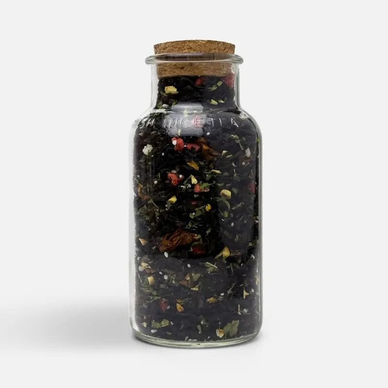 Чай «Сокочай», черный с соком ананаса, клубникой, мятой, медом и лимоном