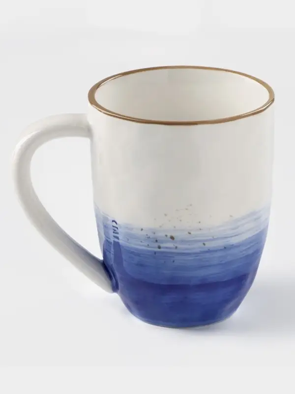 Кружка Доляна &laquo;Космос&raquo;, 400 мл, фарфор, белая, синяя