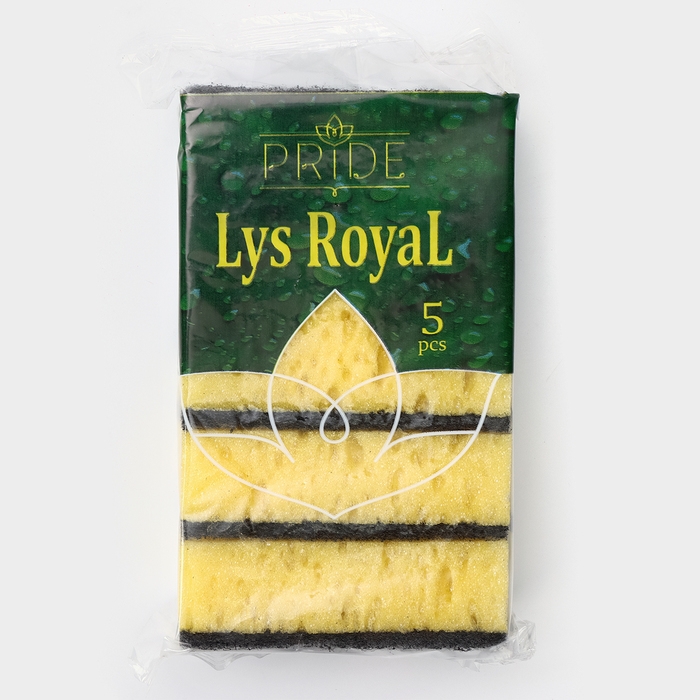 Губка бытовая «Королевская Лилия», 450 г/м2, 105×65×35 мм, абразивное полотно Губка бытовая «Королевская Лилия», 450 г/м2, 105×65×35 мм, абразивное полотно