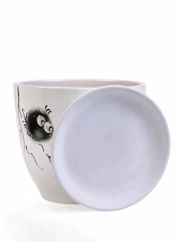 Набор горшков цветочный поддоном 4 шт 0,4 / 1 / 2,5 / 5 л керамика Птички бел Набор горшков цветочный поддоном 4 шт 0,4 / 1 / 2,5 / 5 л керамика Птички бел