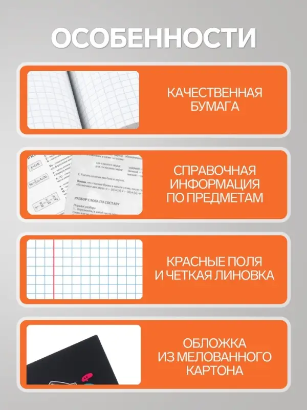 Предметная тетрадь по биологии Calligrata &laquo;Футбол&raquo;, 48 листов, в клетку, со справочным материалом, обложка из мелованного картона