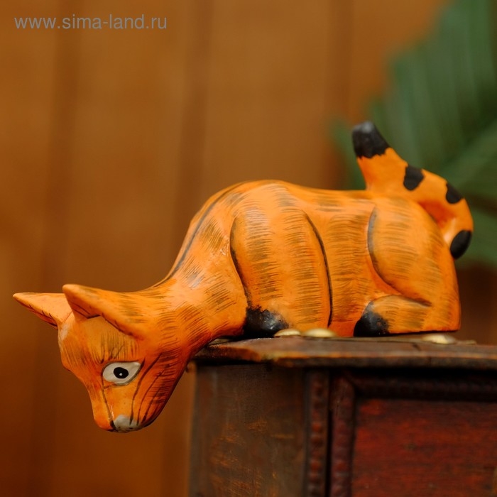 Сувенир дерево Сувенир дерево "Котёнок Рыжик подглядывает" 11х8х4,5 см