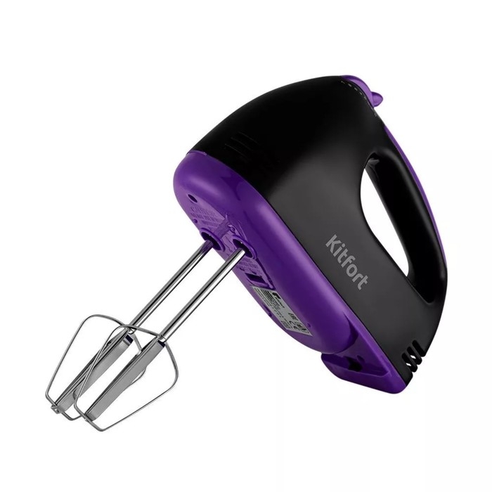 Миксер Kitfort КТ-3404, ручной, 100 Вт, 7 скоростей, чёрно-фиолетовый Миксер Kitfort КТ-3404, ручной, 100 Вт, 7 скоростей, чёрно-фиолетовый
