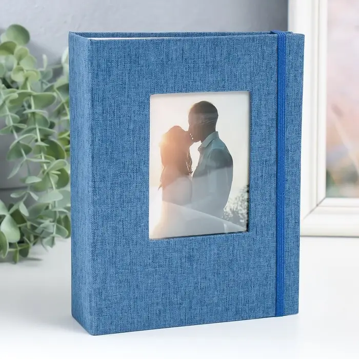 Фотоальбом на 100 фото 13х18 см Фотоальбом на 100 фото 13х18 см "Синий" текстиль 19,5х15х5,5 см