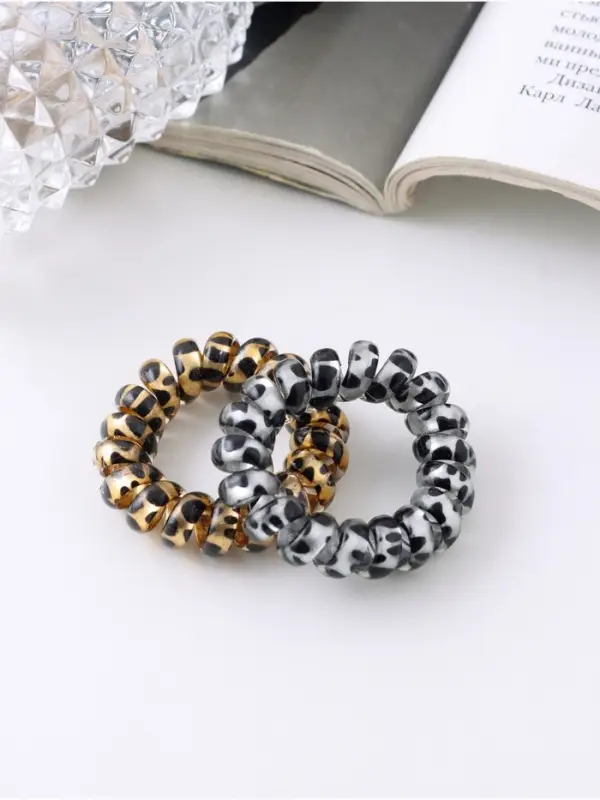 Резинка для волос  Резинка для волос "Пружинка" пятнистая, 3,5 см, микс