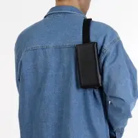 Сумка мужская через плечо TEXTURA, портмоне - клатч, на молнии, чёрная