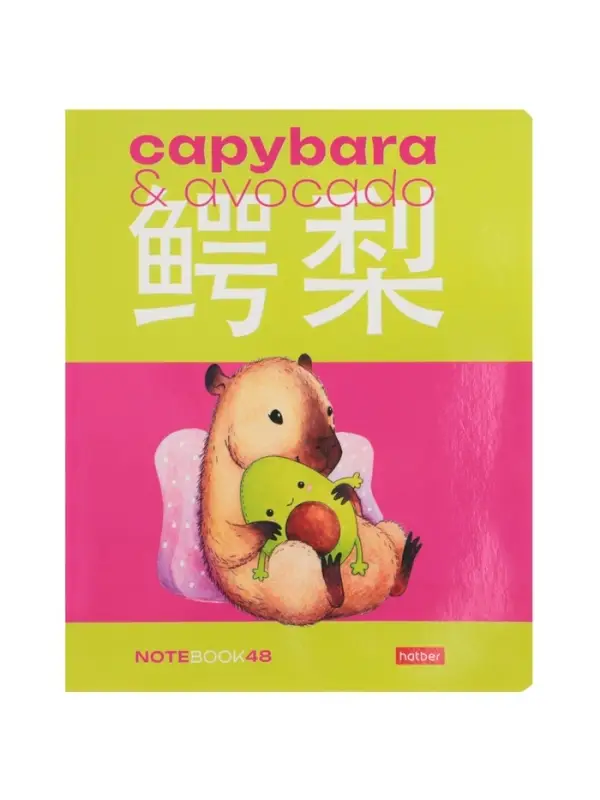Тетрадь 48л кл Hatber "Капибара_day", на скобе, скругл углы, 60-65г/м&sup2; 5В МИКС