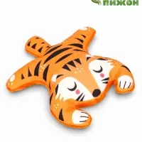 Мягкая игрушка для собак &laquo;Тигр&raquo;, 25 см, с пищалкой, оранжевая