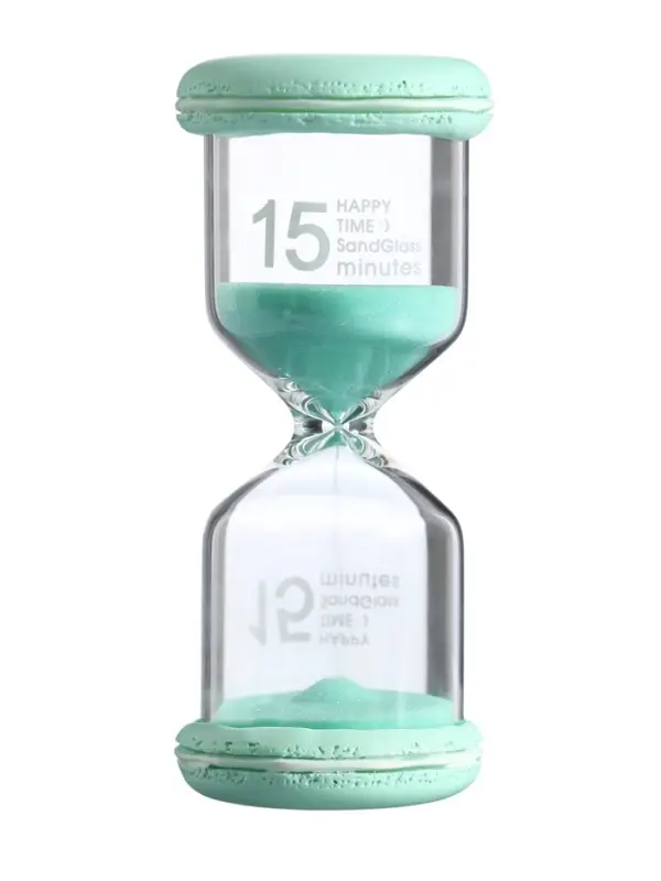 Часы песочные &laquo;Макарун&raquo;, на 15 минут, 4.4&times;9.8 см, бирюзовые