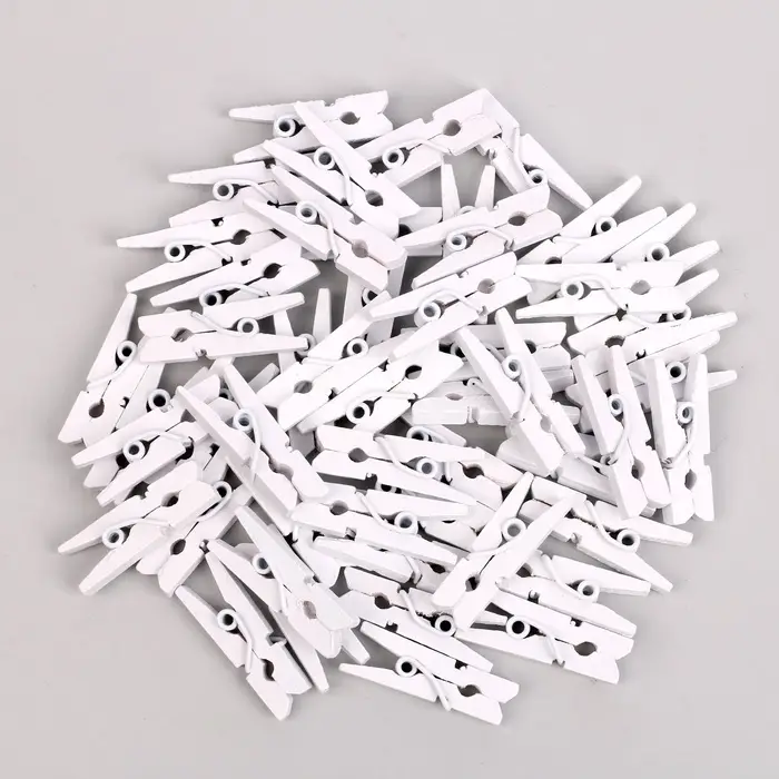 Прищепки для декора 50 шт., белые &mdash; 2.5 см