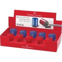 Точилка пластиковая Faber-Castell Grip 2001 Mini, 1 отверстие, контейнер, красно-синяя