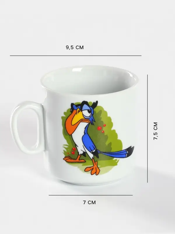 Кружка детская Добрушский завод &laquo;Лесовичок&raquo;, 200 мл, фарфор, белая, рисунок МИКС