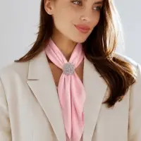 Кольцо для платка &laquo;Цветы Ажур&raquo;, белое в серебре