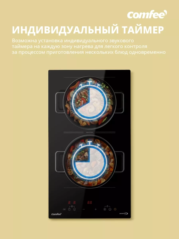 Индукционная варочная панель CIH311, 2 конфорки, зона flex Индукционная варочная панель CIH311, 2 конфорки, зона flex